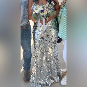 Silver Sequin Women's dress